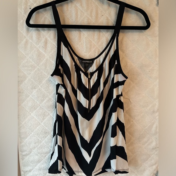 3/$13 Express Mixed Media Zipper Tank - Picture 1 of 4